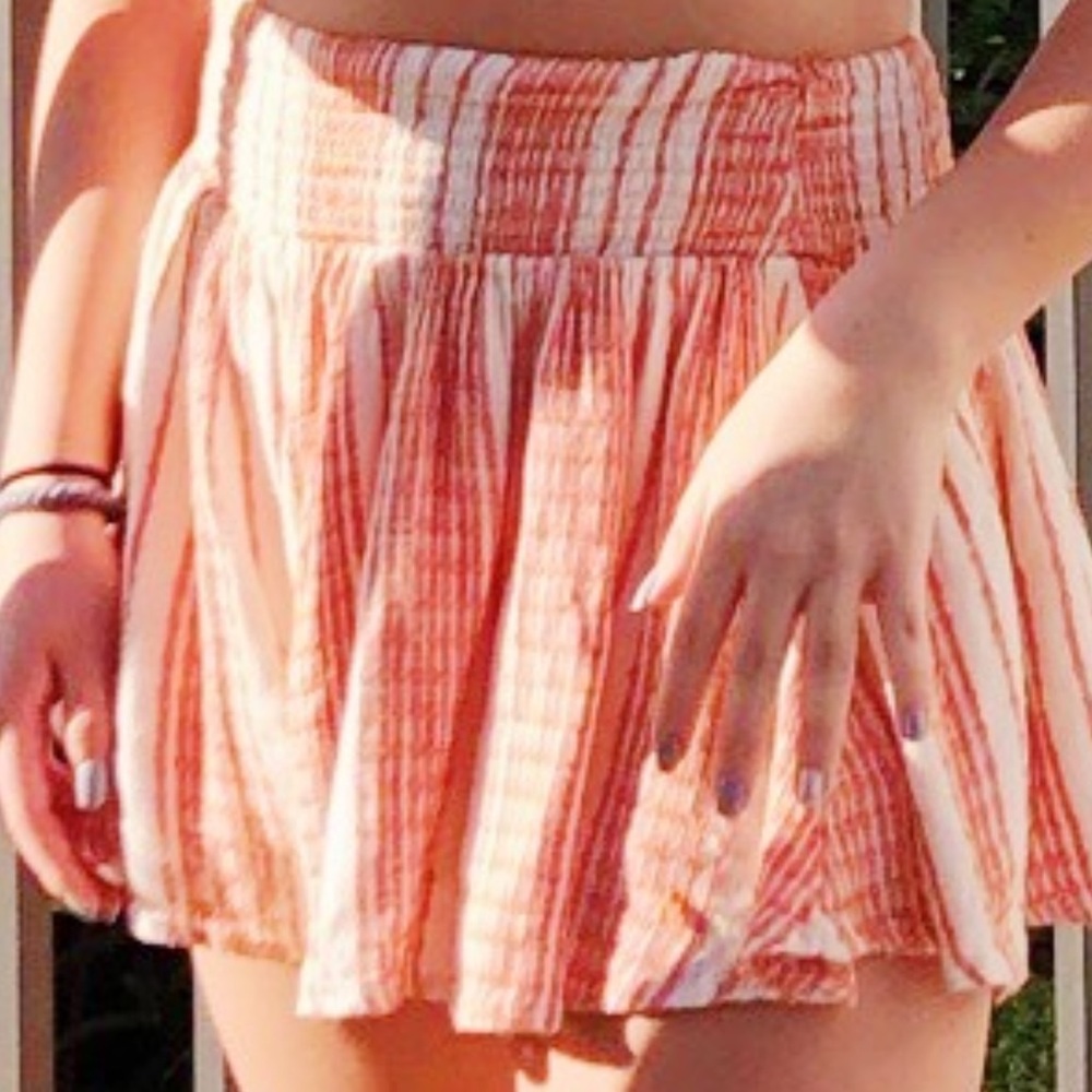 Free People orange and white striped skirt